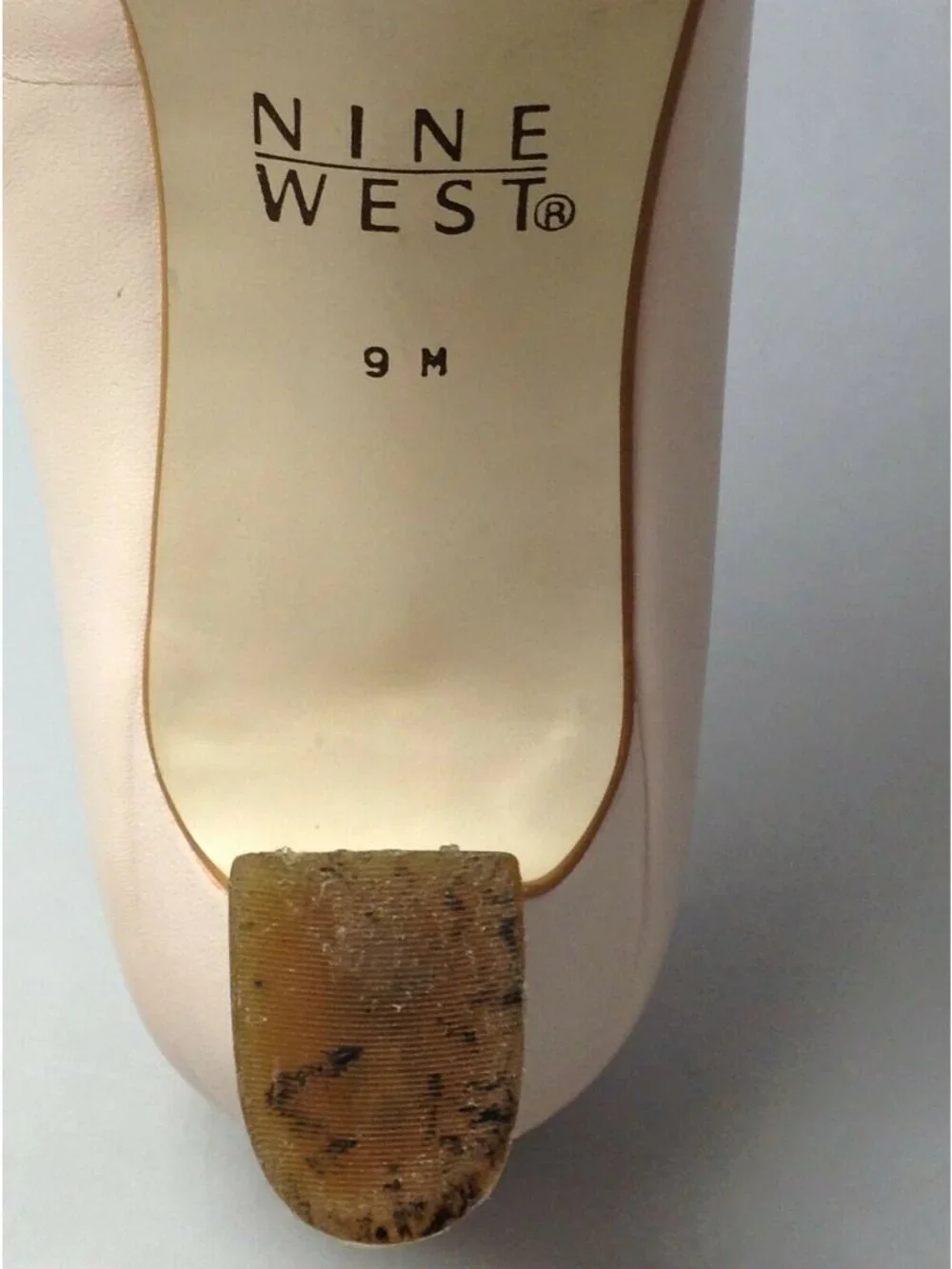Nine West Womens Soft Powder Pink Leather Heels Pumps Size 9